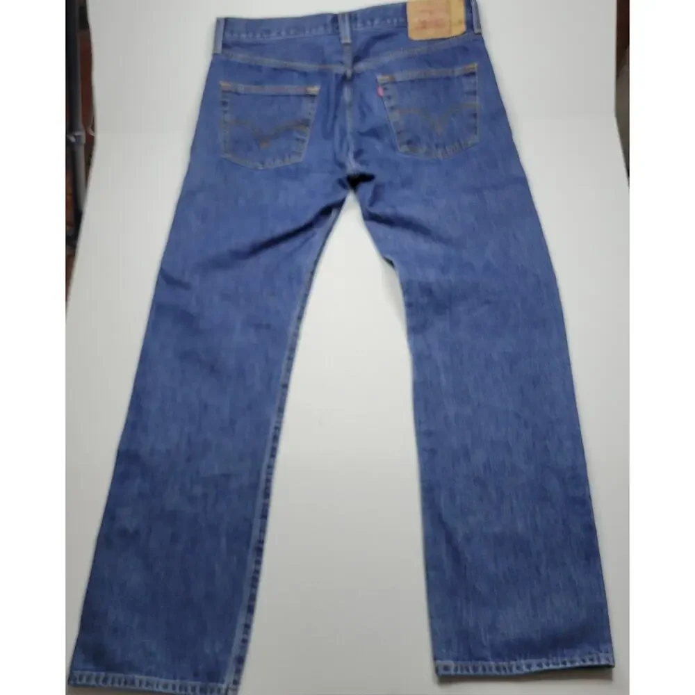 Levi's 501 Jeans Men's Button Fly Straight Leg Denim Pants Medium Wash W36 L34